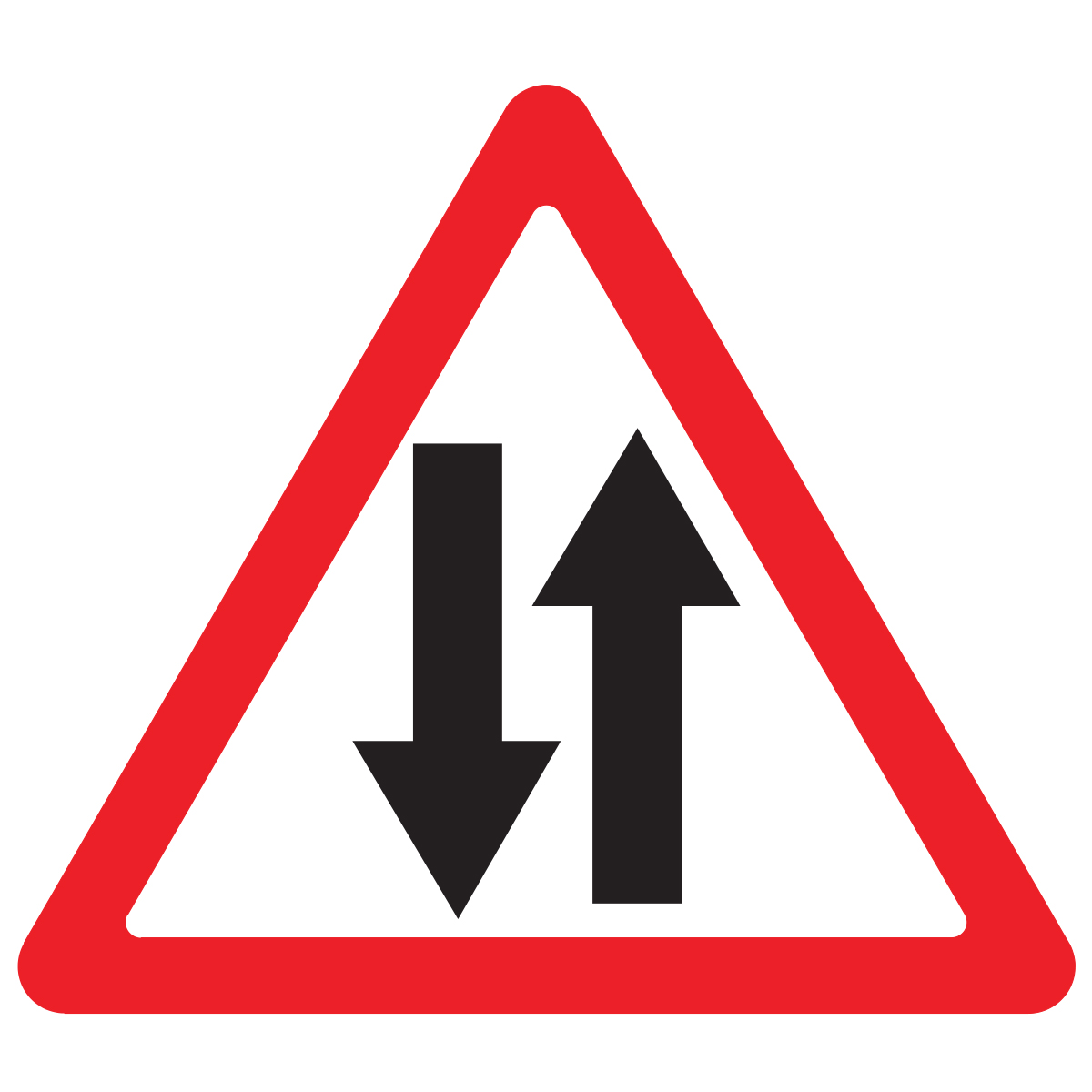 Дорожный знак 1.21 Двухстороннее движение (A=900) Тип В