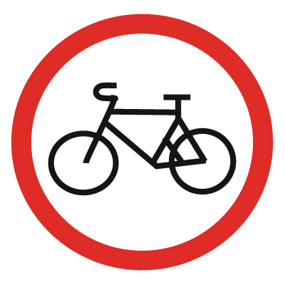 Дорожный знак 3.9 Движение на велосипедах запрещено (D=700) Тип А