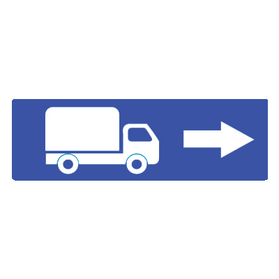 Дорожный знак 6.15.2 Направление движения для грузовых автомобилей  (350 x 1050) Тип А