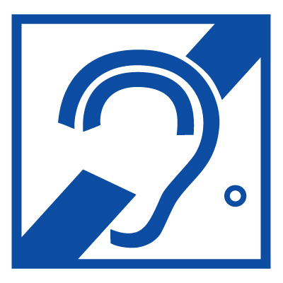 Знак T908 Доступность для инвалидов по слуху (Пленка 200 х 200)