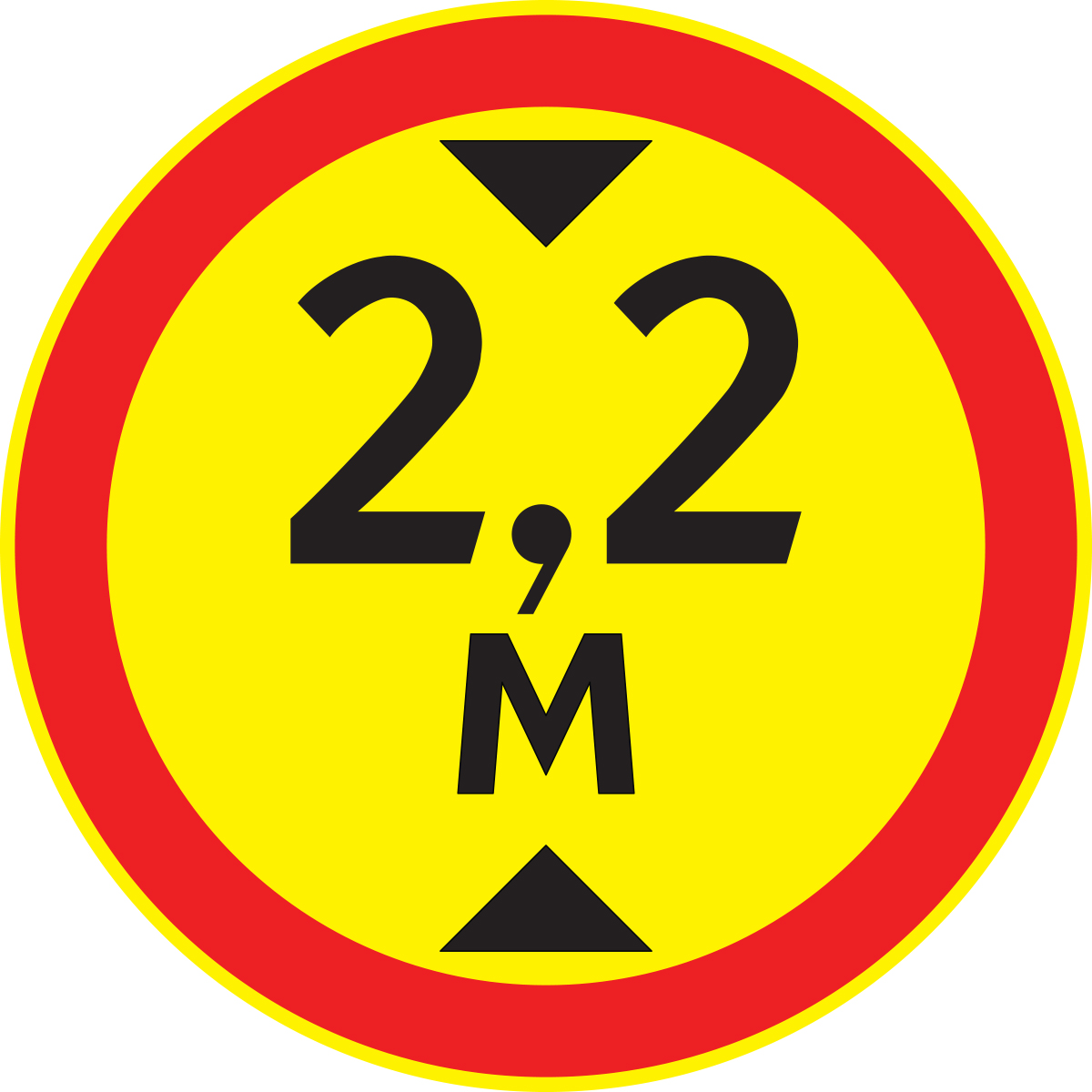 Дорожный знак 3.13 Ограничение высоты (Временный D=700) Тип А