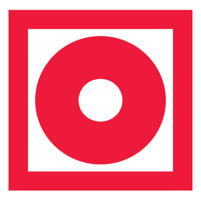 Знак F10 Кнопка включения установок (систем) пожарной автоматики •ГОСТ 12.4.026-2015• (Пленка 100 х 100)