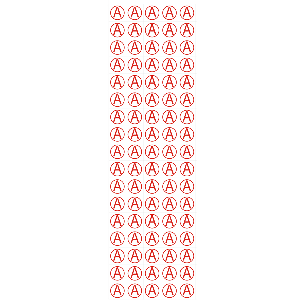 Знак "А" для идентификации аварийных светильников (Пленка 40 х 40) - комплект из 85 штук