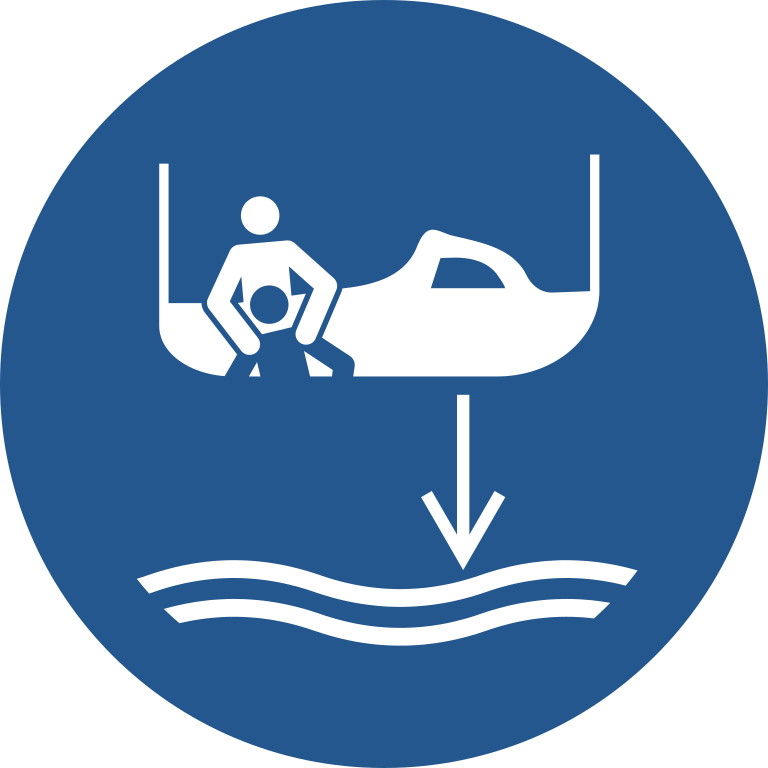 M041 Спустить на воду дежурную шлюпку/Lower rescue boat to the water in launch sequence