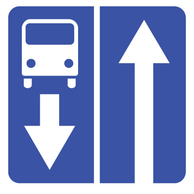 Дорожный знак 5.11 Дорога с полосой для маршрутных транспортных средств (B=700) Тип В