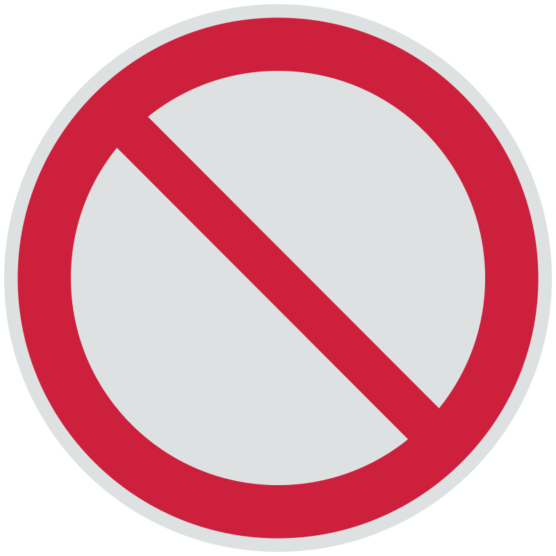 Знак P21 Запрещение (прочие опасности или опасные действия) •ГОСТ 12.4.026-2015• (Световозвращающий Пленка 200 х 200)