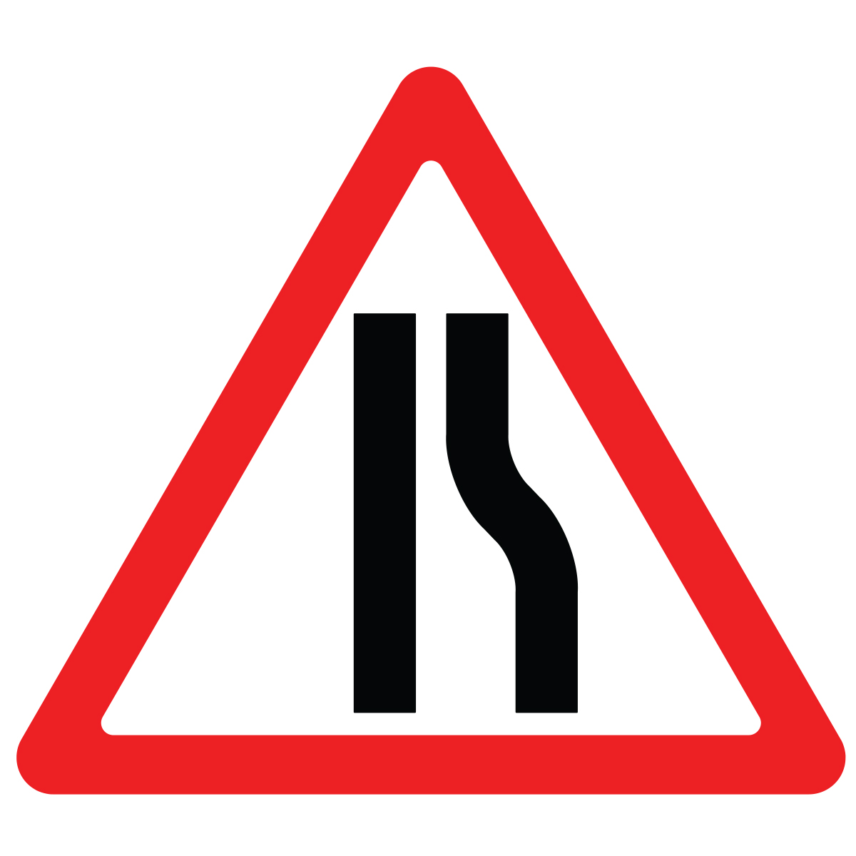Дорожный знак 1.20.2 Сужение дороги (A=900) Тип А