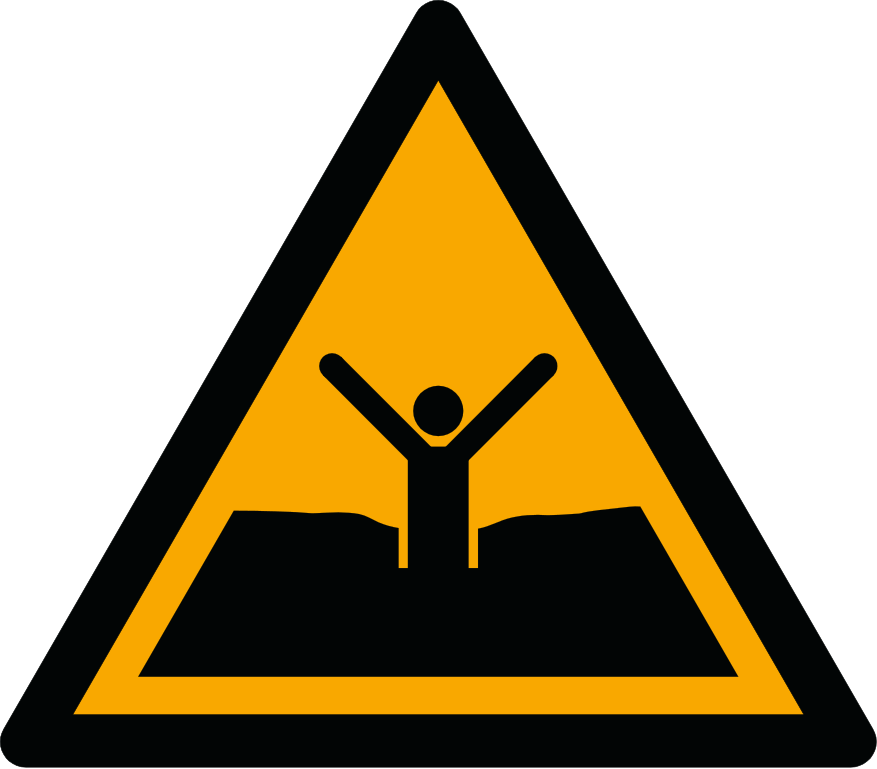 W061 Предупреждение; Плывун или грязь/глубокая грязь или ил/Warning; Quicksand or mud/deep mud or si