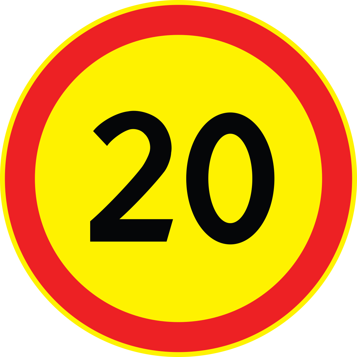 Дорожный знак 3.24 Ограничение максимальной скорости (Временный D=700) Тип А