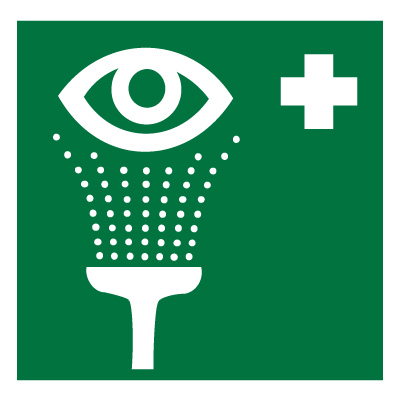 Знак EC04 Пункт обработки глаз •ГОСТ 12.4.026-2015• (Пленка 200 х 200)