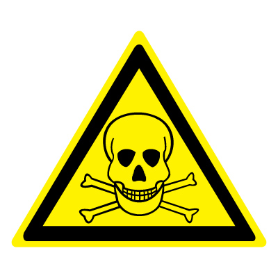 Знак W03 Опасно. Ядовитые вещества •ГОСТ 12.4.026-2015• (Пленка 200 х 200)
