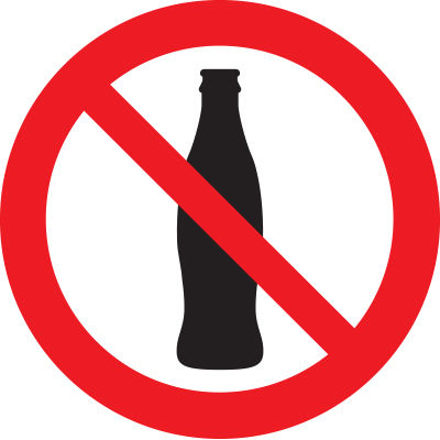 Знак T905 Вход с напитками запрещен (Пленка 200 х 200)