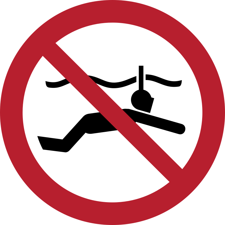 P050 Ныряние с маской и трубкой запрещено/No snorkelling