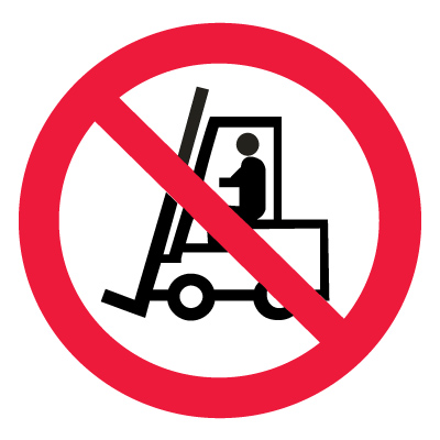 Знак P07 Запрещается движение средств напольного транспорта •ГОСТ 12.4.026-2015• (Пленка 200 х 200)