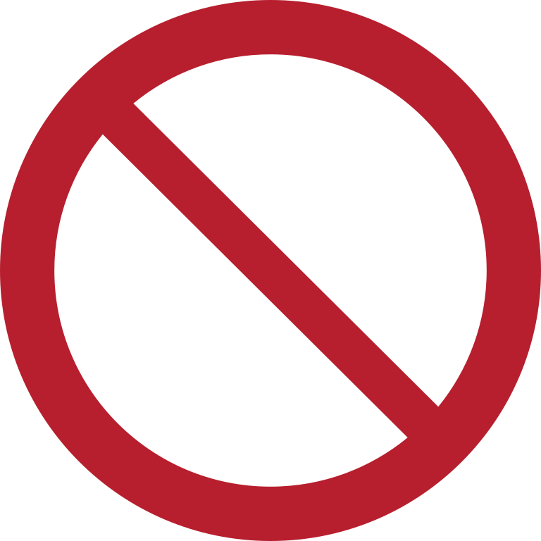 P001 Общий запрещающий знак/General prohibition sign