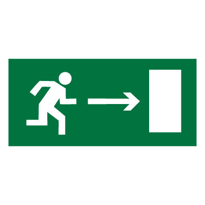 Знак E03 Направление к эвакуационному выходу направо •ГОСТ 12.4.026-2015• (Пленка 100 х 200)