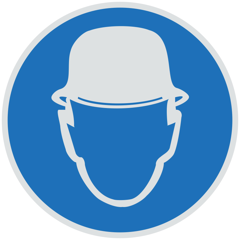 Знак M02 Работать в защитной каске (шлеме) •ГОСТ 12.4.026-2015• (Световозвращающий Пленка 200 х 200)