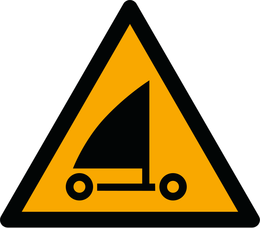W059 Предупреждение; Наземный парусный спорт/Warning; Sand yachting