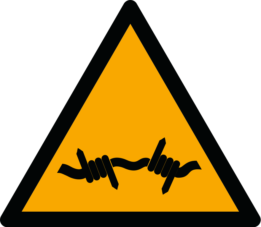 W033 Предупреждение; Колючая проволока/Warning; Barbed wire