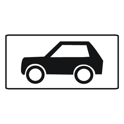 Дорожный знак 8.4.3 Вид транспортного средства (350 x 700) Тип В