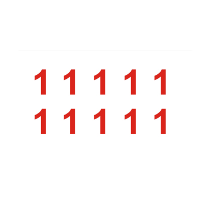 Знак T306-1 Цифры (1,1,1,1,1,1,1,1,1,1) (Пленка 100 х 200)