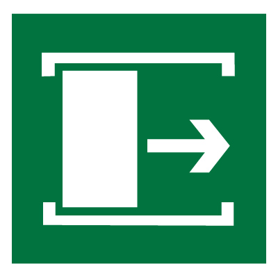 Знак E20 Для открывания сдвинуть (Пленка 150 x 150)