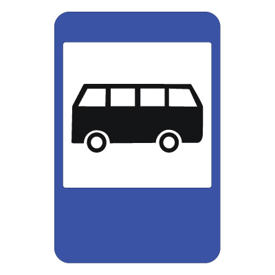 Дорожный знак 5.16 Место остановки автобуса и (или) троллейбуса (900 x 600) Тип А