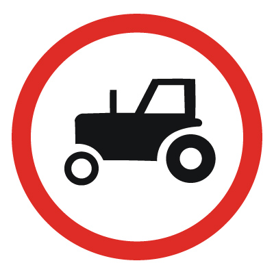 Дорожный знак 3.6 Движение тракторов запрещено (D=700) Тип В
