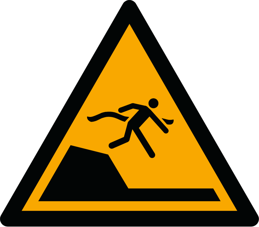 W050 Предупреждение; Внезапное падение в бассейнах плавания или отдыха/Warning; Sudden drop in swimming or leisure pools