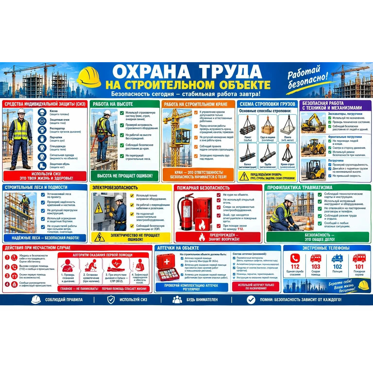 Стенд "Охрана труда на строительном объекте"