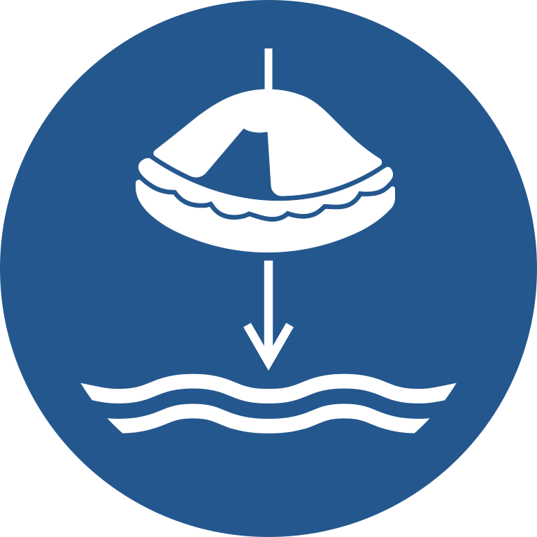 M040 Спустить на воду /Lower liferaft to the water in launch sequence