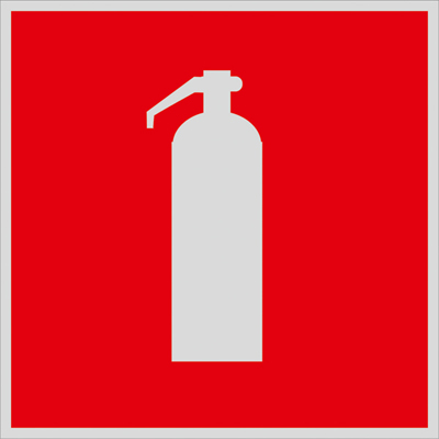 Знак F04 Огнетушитель •ГОСТ 12.4.026-2015• (Световозвращающий Пластик 200 x 200)