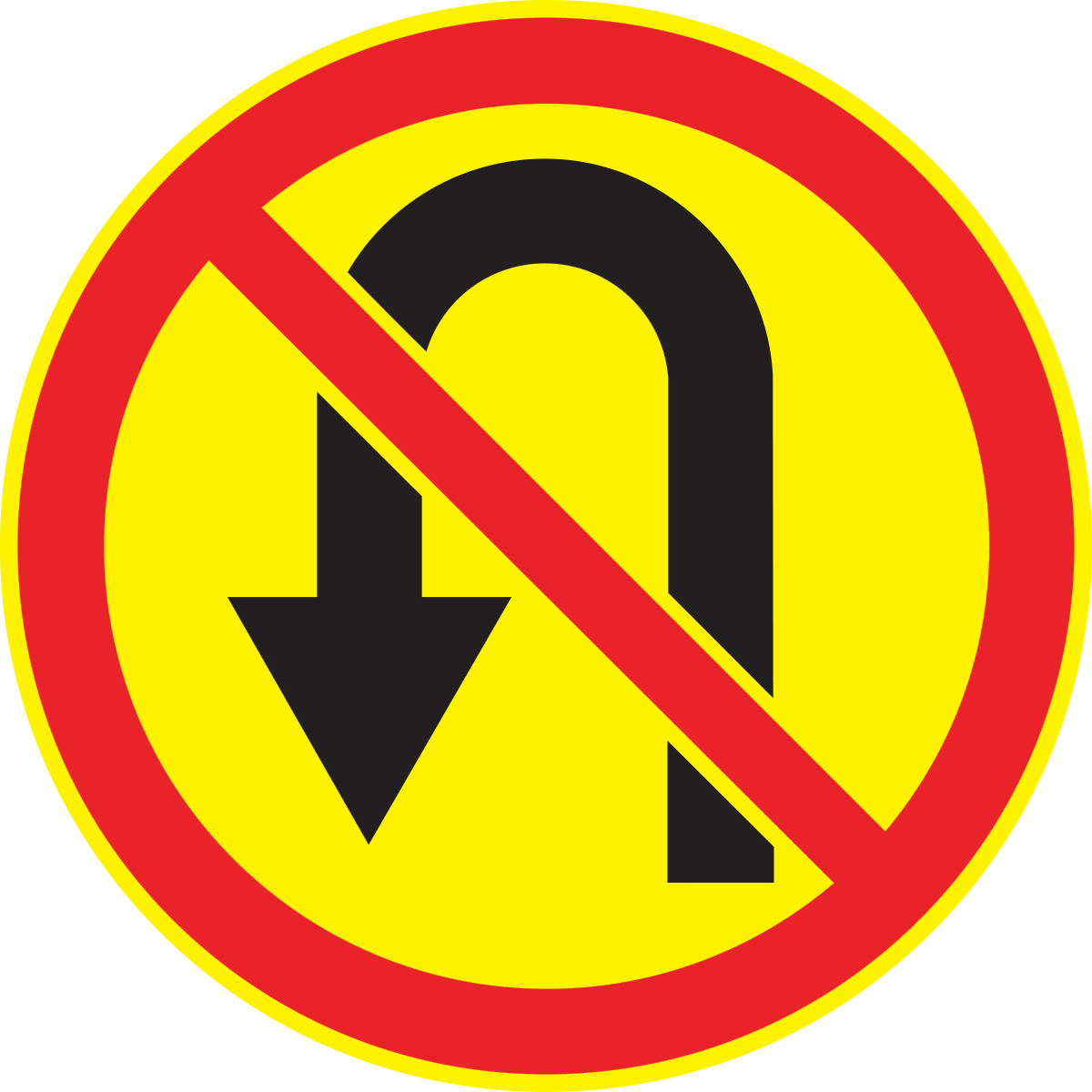 Дорожный знак 3.19 Разворот запрещен (Временный D=700) Тип А