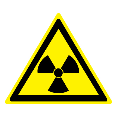 Знак W05 Опасно. Радиоактивные вещества или ионизирующее излучение •ГОСТ 12.4.026-2015• (Пленка 200 х 200)