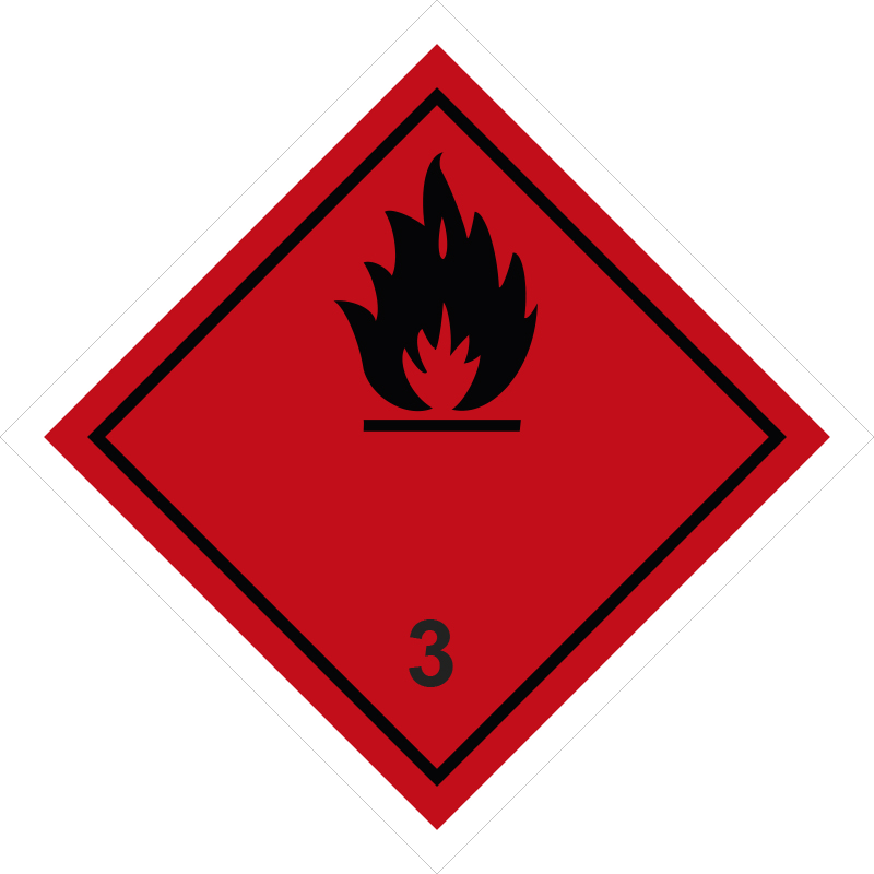 Знак ДОПОГ № 3 Легковоспламеняющиеся жидкости (Пленка 100 x 100)