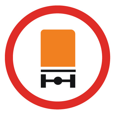 Дорожный знак 3.32 Движение транспортных средств с опасными грузами запрещено (D=700) Тип Б