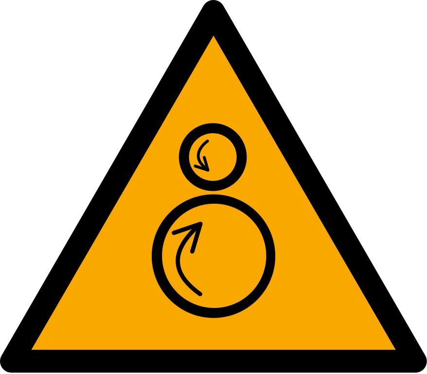 W025 Предупреждение; Встречные вращающиеся ролики/Warning; Counterrotating rollers