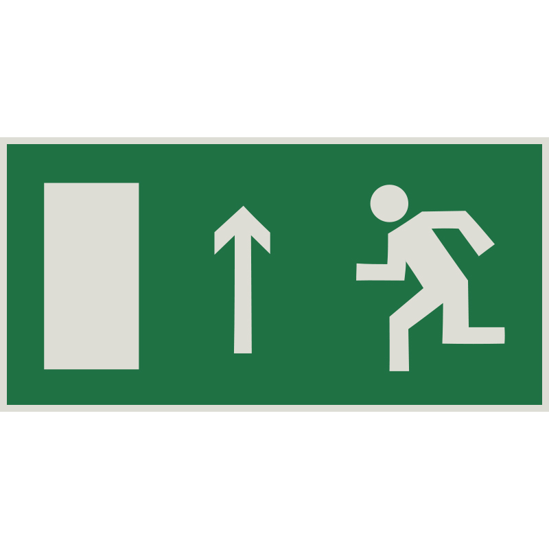 Знак E12 Направление к эвакуационному выходу прямо (левосторонний) •ГОСТ 12.4.026-2015• (Световозвращающий Пленка 150 х 300)