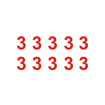Знак T306-3 Цифры (3,3,3,3,3,3,3,3,3,3) (Пленка 100 х 200)