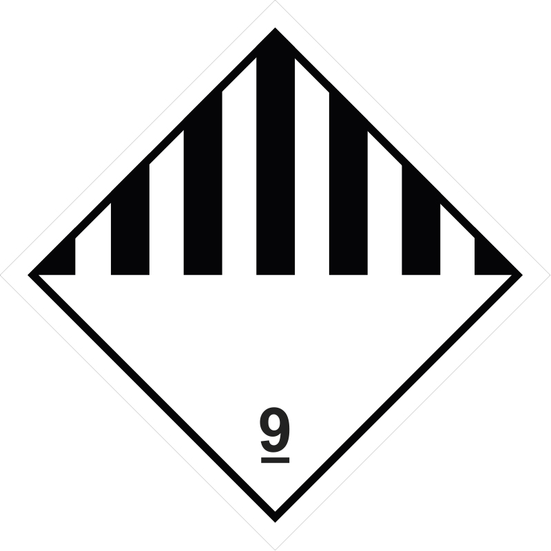 Знак ДОПОГ № 9 Прочие опасные вещества и изделия  (Пленка 100 x 100)