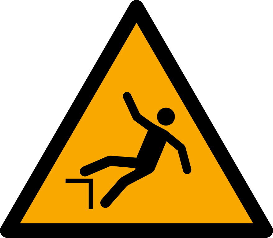 W008 Предупреждение; падение /Warning; Drop (fall)