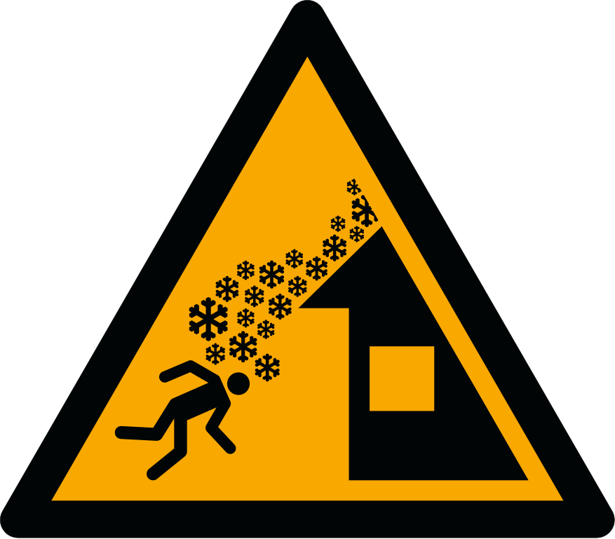 W040 Предупреждение, Лавина с крыши/Warning, Roof avalanche