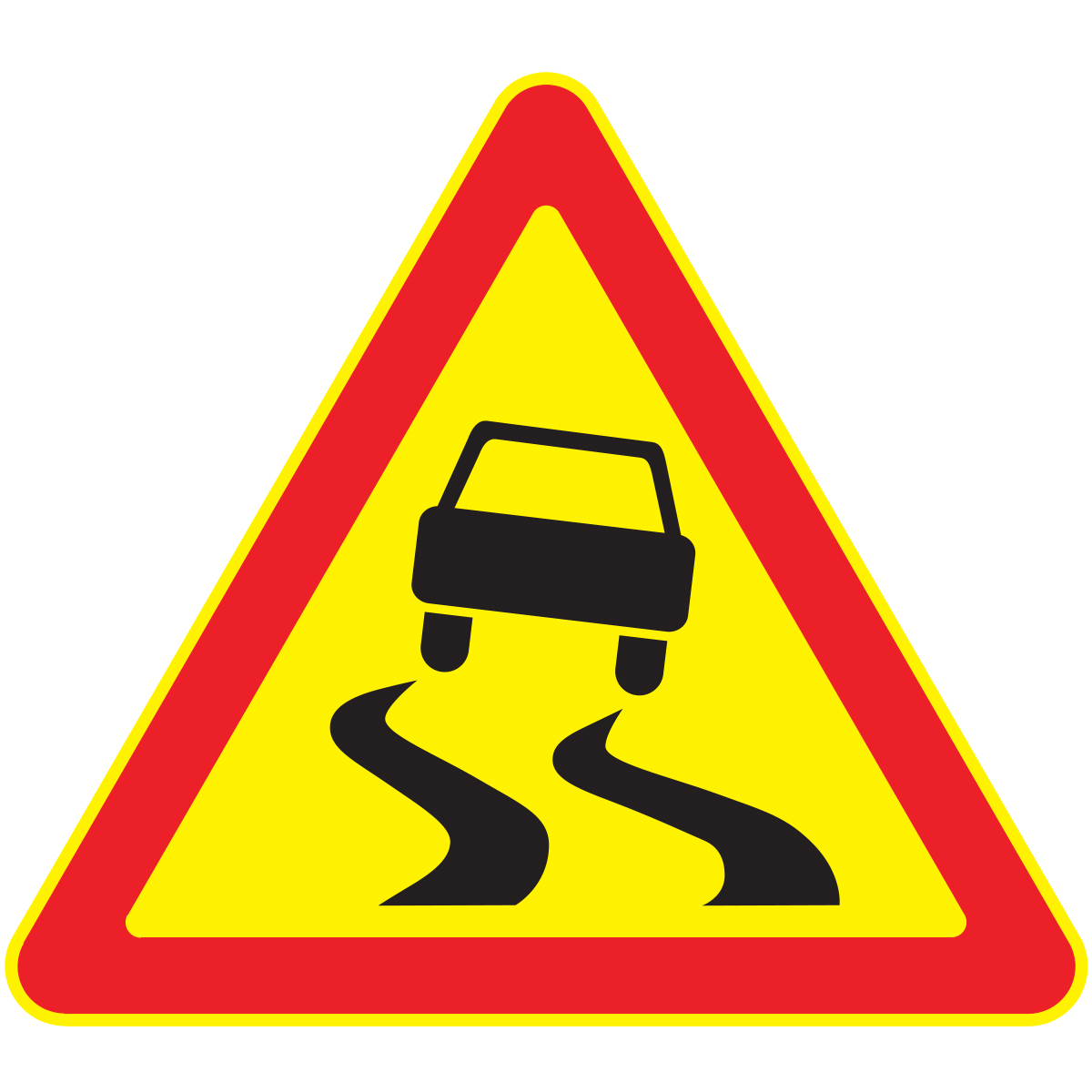Дорожный знак 1.15 Скользкая дорога (Временный A=900) Тип А