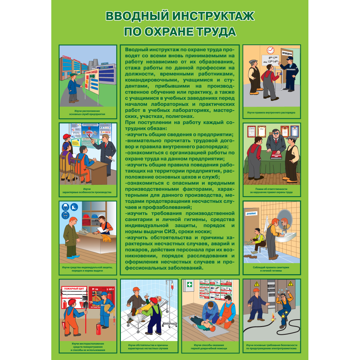 Плакат "Вводный инструктаж по охране труда" (Пленка, 1 л.)