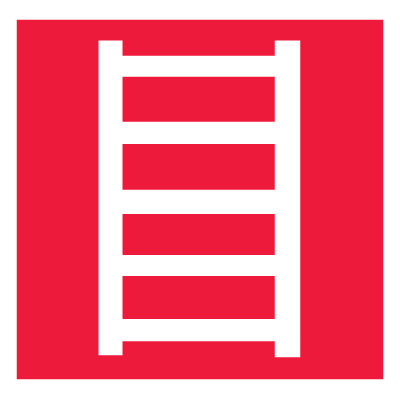 Знак F03 Пожарная лестница •ГОСТ 12.4.026-2015• (Пленка 200 х 200)