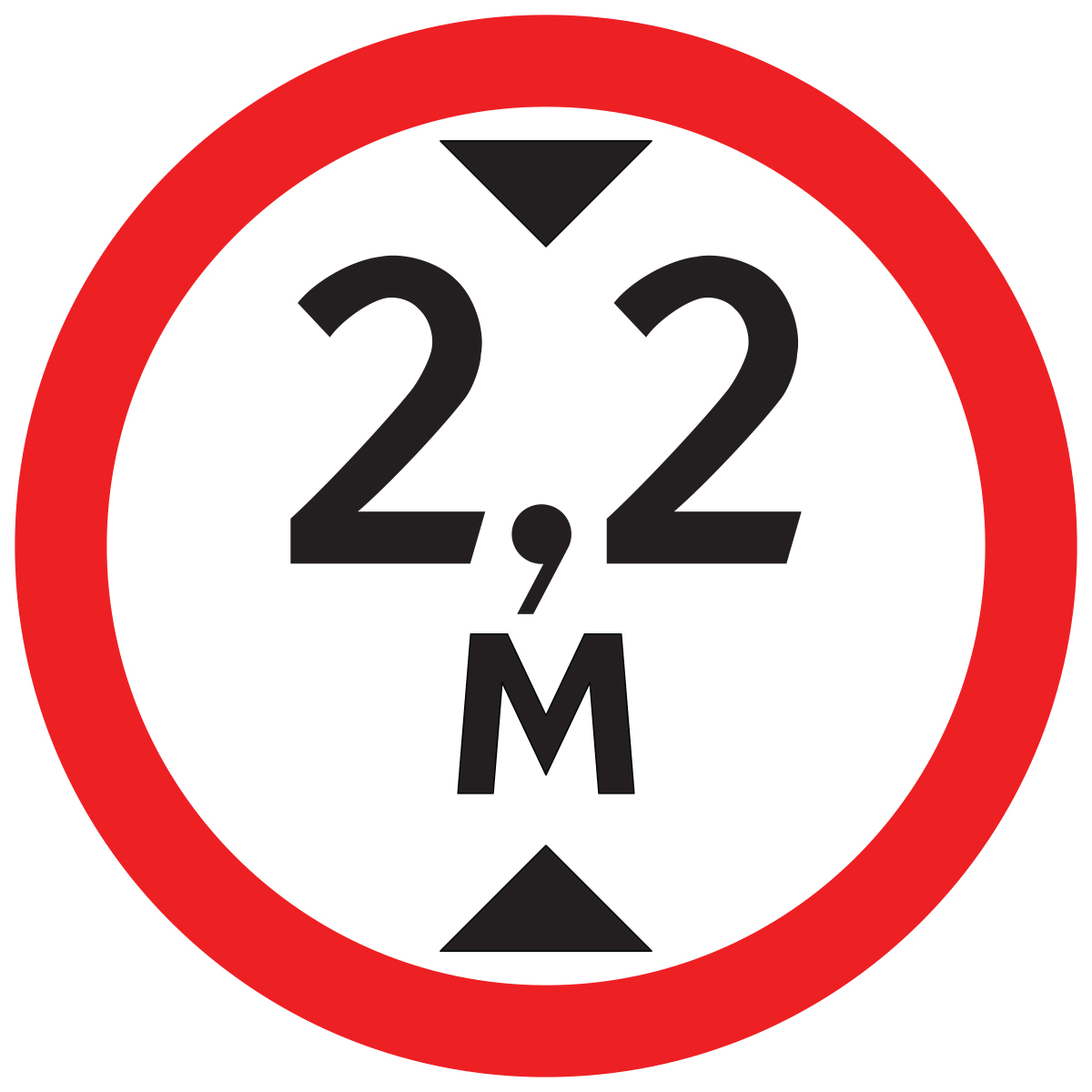 Дорожный знак 3.13 Ограничение высоты (D=700) Тип В