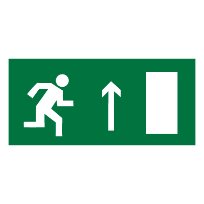 Знак E11 Направление к эвакуационному выходу прямо (правосторонний) •ГОСТ 12.4.026-2015• (Пластик 150 х 300)
