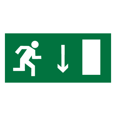 Знак E09 Указатель двери эвакуационного выхода (правосторонний) •ГОСТ 12.4.026-2015• (Пленка 150 х 300)