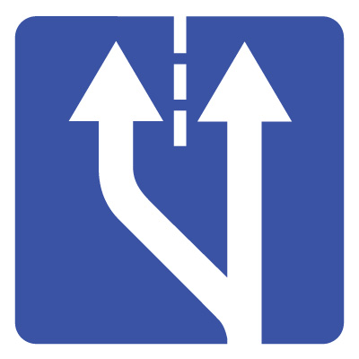 Дорожный знак 5.15.4 Начало полосы (B=700) Тип Б