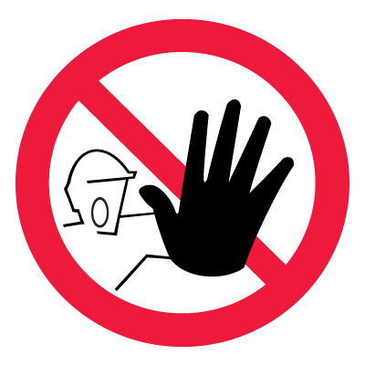 Знак P06 Доступ посторонним запрещен •ГОСТ 12.4.026-2015• (Пластик 200 х 200)